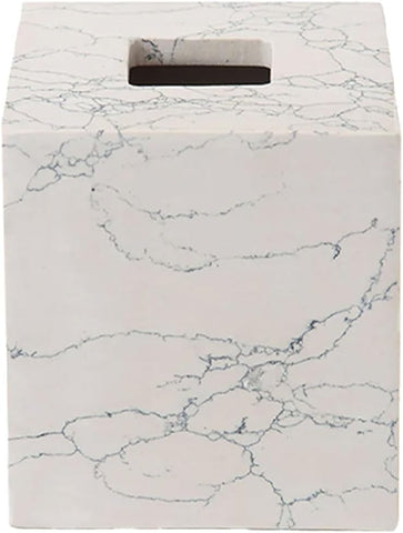 Luxury Tissue Holder - Engineered White Stone, Spa Vibes, & Elegant Blue Veining