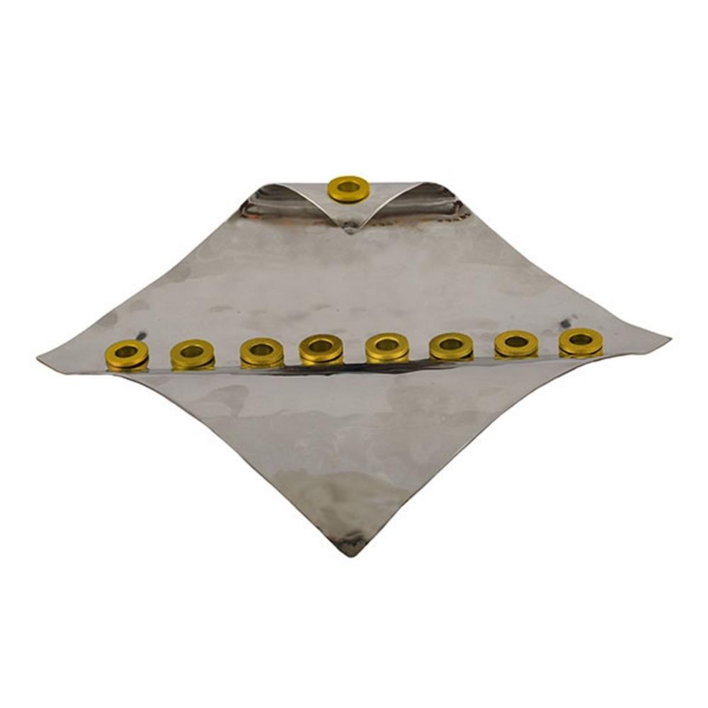 Ben&Jonah Chanukah Menrorah - Wave - Square - Brass - 11.5" x8" x 2.3"