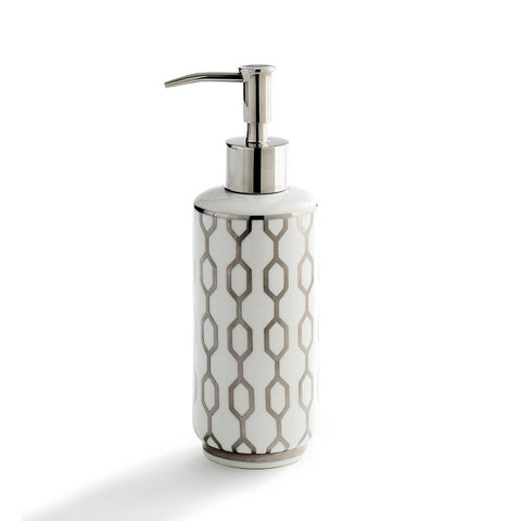 Royal Bath Chain Reaction Porcelain Lotion Dispenser/ Soap Pump (8"H x 2.6"Dia)