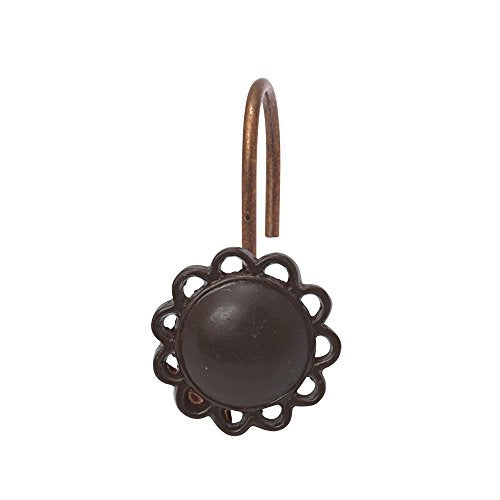 Park Avenue Deluxe Collection Park Avenue Deluxe Collection inch Filigree inch Resin Shower Curtain Hooks in Brown