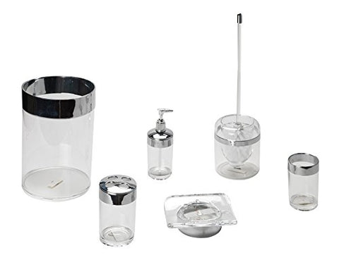 Park Avenue Deluxe Collection Park Avenue Deluxe Collection Clear with Chrome Colored Trim 5 Piece Acrylic Bath Accessory Set