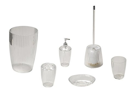 Park Avenue Deluxe Collection Park Avenue Deluxe Collection Clear Ribbed 5 Piece Acrylic Bath Accessory Set