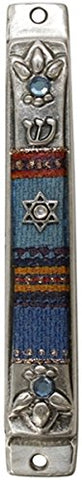 Ultimate Judaica Mezuzah Case Pewter 10cm Blue