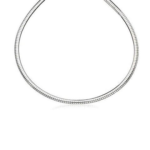 Ben and Jonah Fancy 925 Sterling Silver Omega Necklace 4mm Thick and 16 inch  Long