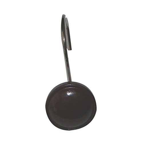 Park Avenue Deluxe Collection Park Avenue Deluxe Collection inch Color Rounds inch Resin Shower Curtain Hooks in Brown
