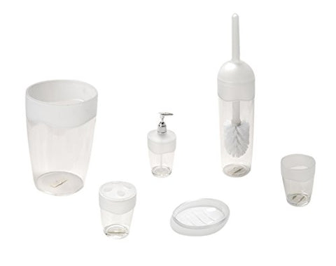Park Avenue Deluxe Collection Park Avenue Deluxe Collection Clear with Frosted Trim 5 Piece Acrylic Bath Accessory Set