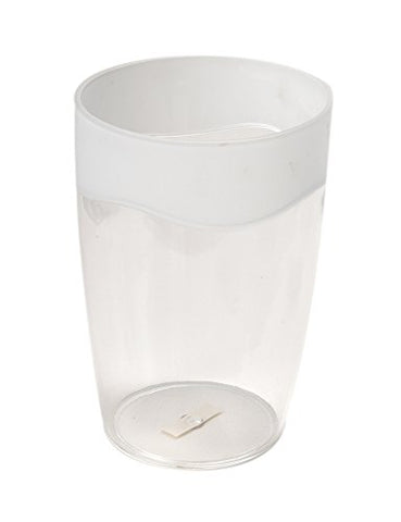 Park Avenue Deluxe Collection Park Avenue Deluxe Collection Clear with Frosted Trim Rib-Textured Waste Basket