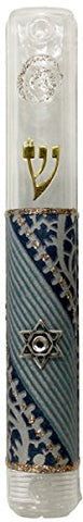 Ultimate Judaica Mezuzah Case Lucite 10cm Blue