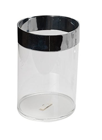 Park Avenue Deluxe Collection Park Avenue Deluxe Collection Clear with Chrome-Colored Trim Rib-Textured Waste Basket