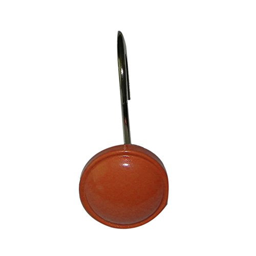 Park Avenue Deluxe Collection Park Avenue Deluxe Collection inch Color Rounds inch Resin Shower Curtain Hooks in Tangerine