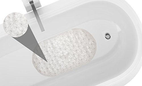 Royal Bath Anti Slip Woven Look Vinyl Bath Tub Mat (15 inch x 27 inch ) - Clear