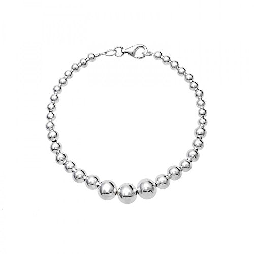 Ben and Jonah Fancy 925 Sterling Silver Graduated Bead Bracelet 7.25 inch L