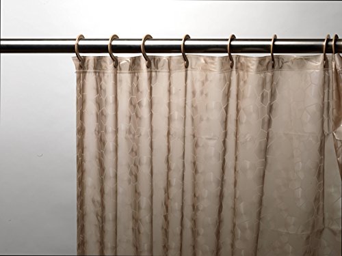 Royal Bath 3D Effect Embossed 5-Gauge PEVA Shower Curtain with Built-in Hooks (70 inch x 72 inch ) - Brown