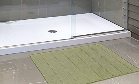 Royal Bath Collection Luxurious Memory Foam Solid Color Large (21 inch  x 34 inch ) Bath Mat with Anti-Slip Latex Backing (Sage)