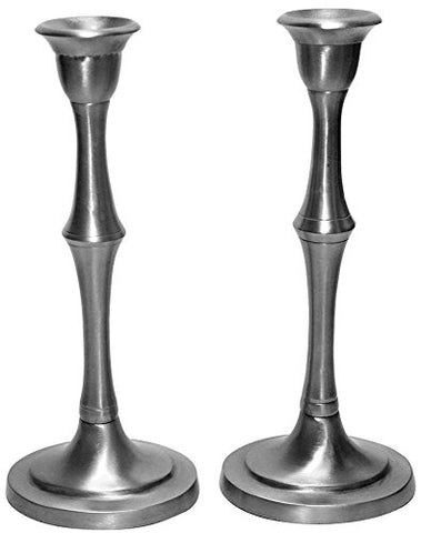 5th Avenue Collection Candle Sticks Hammered Nickel W/Velvet Box 10 inch H