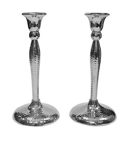 5th Avenue Collection Candlestick Nickel Hammered 9 inch H
