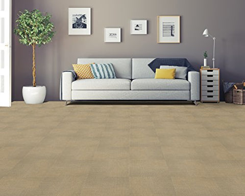 Ben&Jonah Collection Nexus Tan 12x12 Self Adhesive Carpet Floor Tile - 12 Tiles/12 sq Ft.