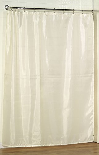 Royal Bath Extra Long Water Repellant Fabric Shower Curtain Liner with Weighted Hem (70 inch x 78 inch ) - Ivory