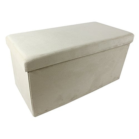 Ben&Jonah Collection Collapsible Storage Ottoman - Camel Suede 30x15x15