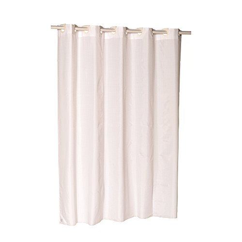 Park Avenue Deluxe Collection EZ-ON? inch Checks inch Polyester Shower Curtain in White