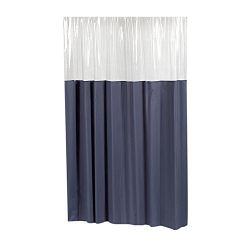 Park Avenue Deluxe Collection inch Window inch Vinyl Shower Curtain in Slate