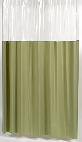 Royal Bath Extra Heavy 10 Gauge Window Vinyl Shower Curtain Liner with Metal Grommets (72 inch x 72 inch ) - Sage