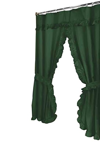 Park Avenue Deluxe Collection Park Avenue Deluxe Collection inch Lauren inch Double Swag Shower Curtain Evergreen