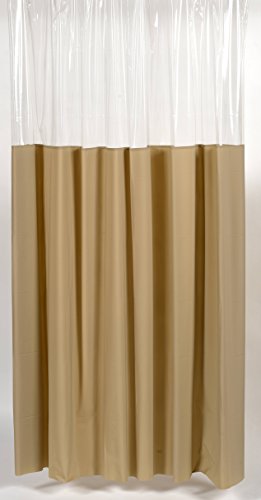 Royal Bath Extra Heavy 10 Gauge Window Vinyl Shower Curtain Liner with Metal Grommets (72 inch x 72 inch ) - Linen