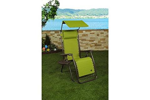 Patio Bliss GRAVITY FREE Chair with Sun-Shade and Cup Tray - Sage Green