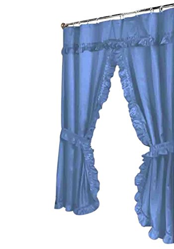 Park Avenue Deluxe Collection Park Avenue Deluxe Collection inch Lauren inch Window Curtain with Ruffled Valance Light Blue