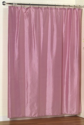 Royal Bath Collection Diamond-Piqued Dobby Fabric Shower Curtain 70 inch x 72 inch (Rose)
