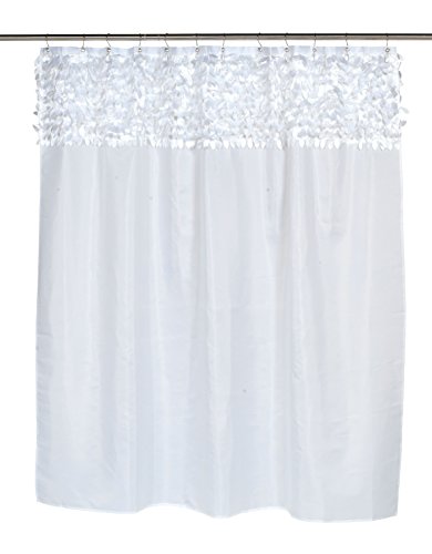 BenandJonah Collection Fabric Shower Curtain 70 x 72 inch Goosy Top White