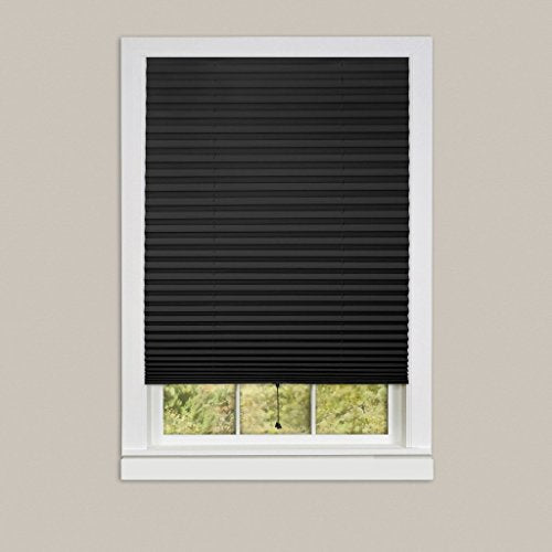 Park Avenue Collection 1-2-3 Vinyl Room Darkening Temporary Pleated Shade - Black - 48x75 6 Pack