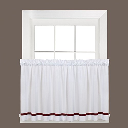 Traditional Elegance Kate Kitchen Curtain Tier Pair in Berry (57 inch x 36 inch )