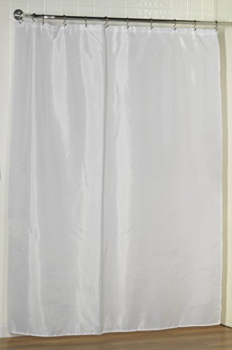 Royal Bath Stal Size Water Repellant Fabric Shower Curtain Liner with Weighted Hem (54 inch x 78 inch ) - White