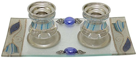 5th Avenue Collection Candle Stick With Tray Small Applique - Ocean - Candle Stick 2.5 inch  H Â Tray 8 inch W x 4 inch H