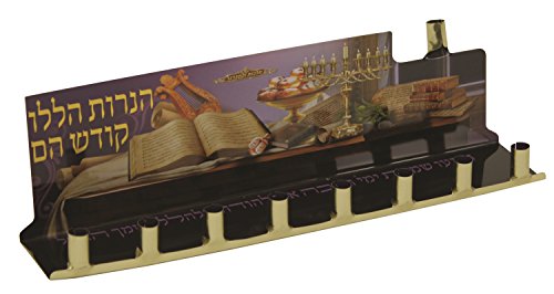Lamp Lighters Collection Tin Menorah (Purple)