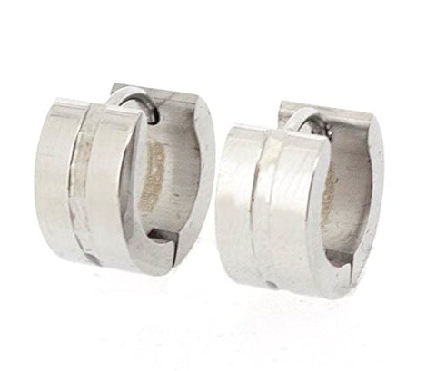 Edforce Stainless Steel Huggie Earring with Stylish Channel