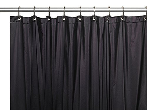 Royal Bath Extra Long 5 Gauge Vinyl Shower Curtain Liner with Metal Grommets In Black Size 72 inch Wide x 84 inch Long