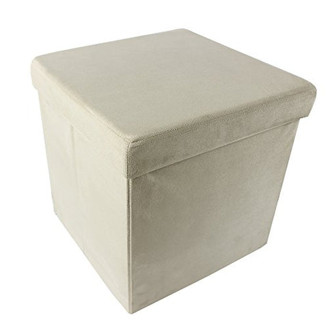 Ben&Jonah Collection Collapsible Storage Ottoman - Camel Suede 15x15x15