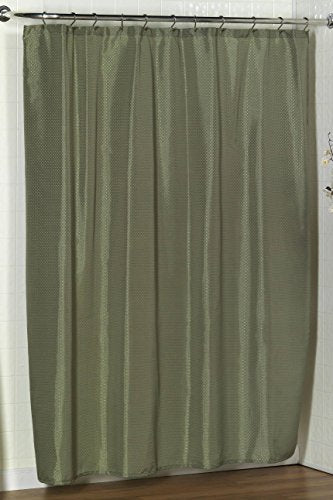 Royal Bath Collection Diamond-Piqued Dobby Fabric Shower Curtain 70 inch x 72 inch (Sage)