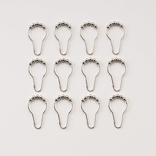 Royal Bath 12 Piece Set Rustproof Stainless Steel Shower Curtain Rings Hooks for Bathroom Shower Rod