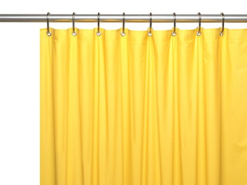 Royal Bath Extra Heavy 8 Gauge Vinyl Shower Curtain Liner with Metal Grommets (72 inch x 72 inch ) - Canary Yellow