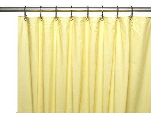 Royal Bath Extra Heavy 8 Gauge Vinyl Shower Curtain Liner with Metal Grommets (72 inch x 72 inch ) - Yellow