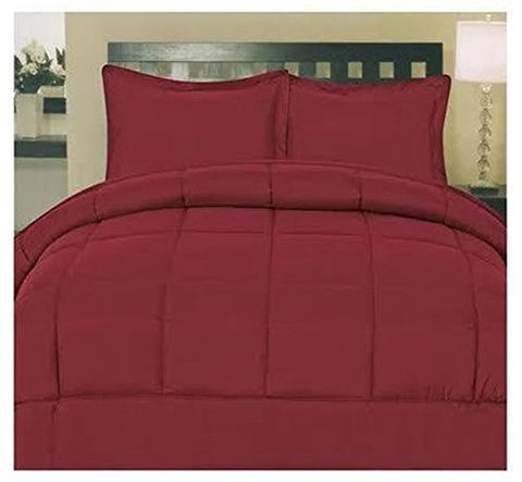 ComfortLiving Down Alternative 8 Piece Embossed Comforter Set - Burgundy (Queen)