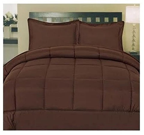Cozy Home Down Alternative 5 Piece Embossed Comforter Set - Brown (Queen)