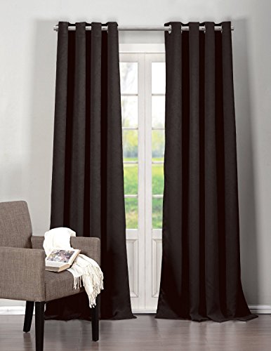 Park Avenue Collection Quincy 76X84 inch Blackout Grommet Pair Panel /Black