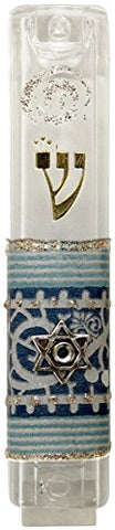 Ultimate Judaica Mezuzah Case Lucite 8cm Blue