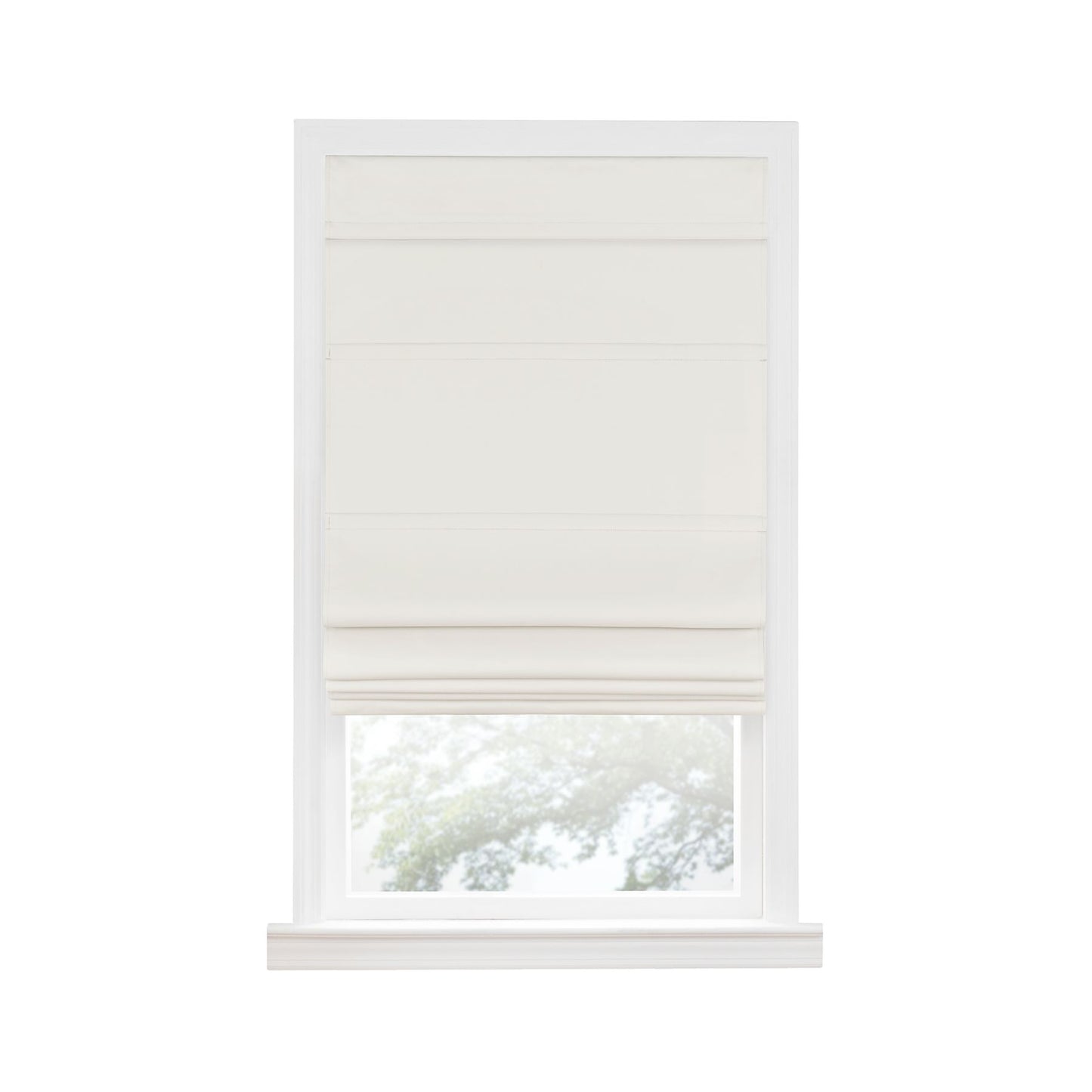 Traditional Elegance Cordless Blackout Roman Layered WIndow Shade 33X64 Ivory