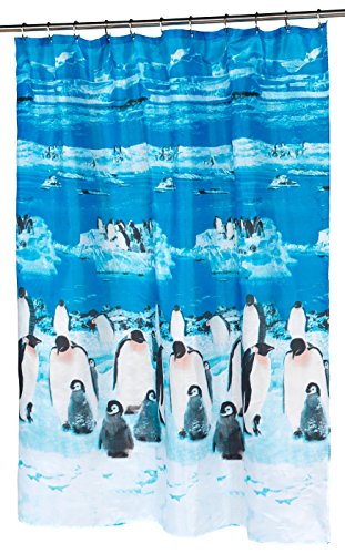 Felices Pascuas Collection Christmas Fabric Shower Curtain (70 inch x 72 inch ) - Polar